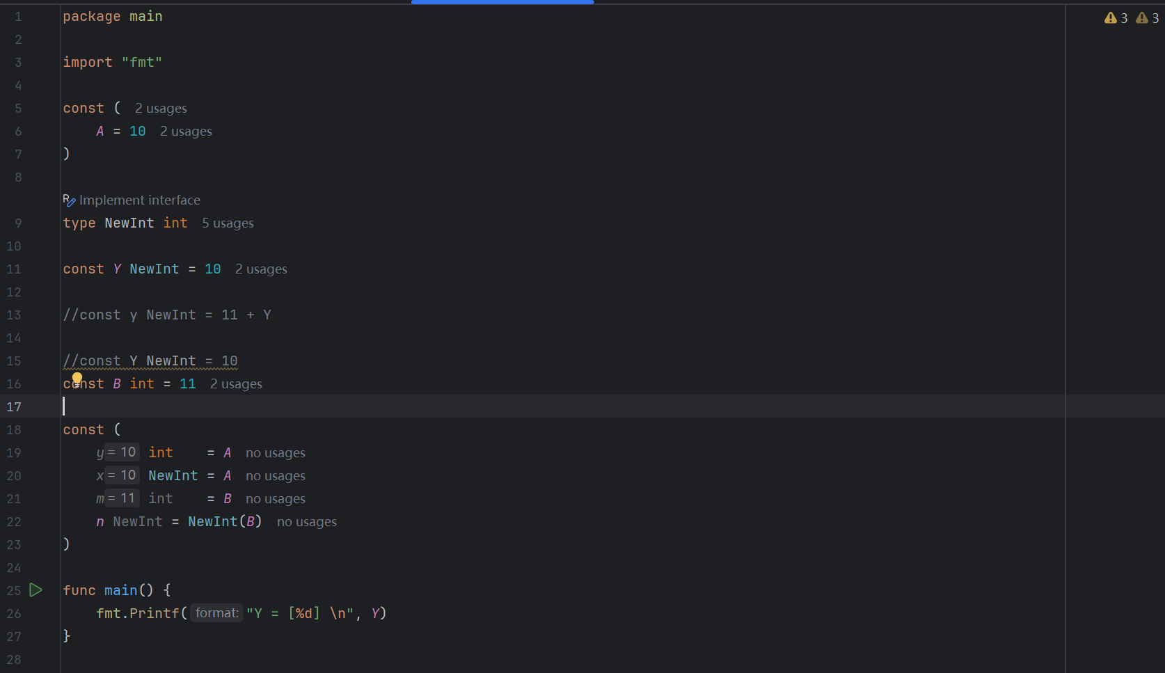 Golang 常量的使用与应用
